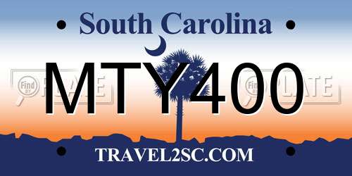 MTY400 South Carolina License Plate