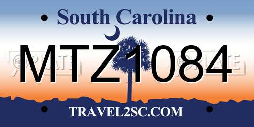 MTZ1084 South Carolina License Plate