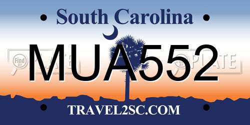 MUA552 South Carolina License Plate