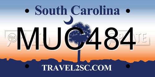 MUC484 South Carolina License Plate