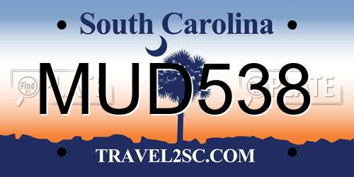 MUD538 South Carolina License Plate