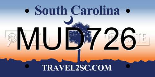 MUD726 South Carolina License Plate
