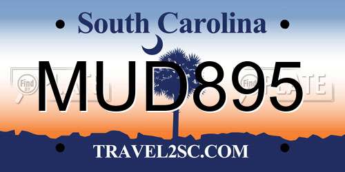 MUD895 South Carolina License Plate