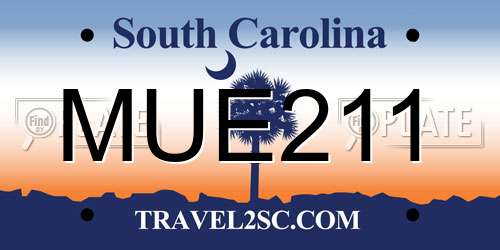 MUE211 South Carolina License Plate