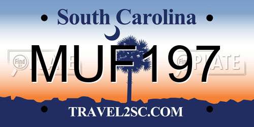 MUF197 South Carolina License Plate