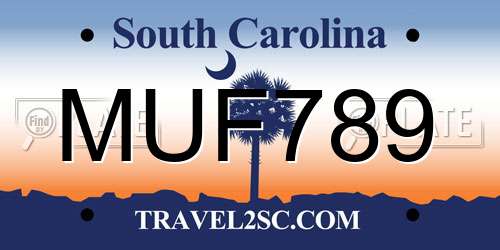 MUF789 South Carolina License Plate