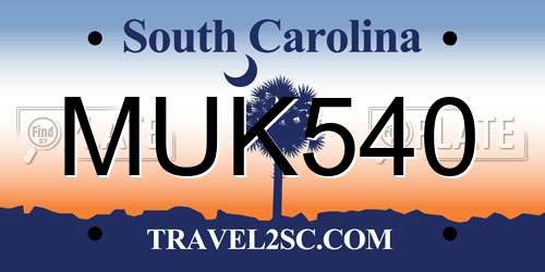 MUK540 South Carolina License Plate