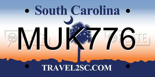 MUK776 South Carolina License Plate