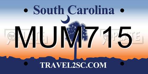 MUM715 South Carolina License Plate