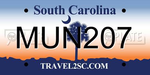 MUN207 South Carolina License Plate