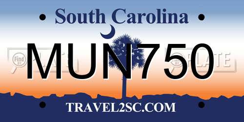MUN750 South Carolina License Plate