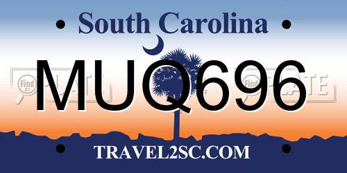 MUQ696 South Carolina License Plate