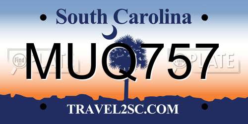 MUQ757 South Carolina License Plate