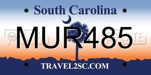 MUR485 South Carolina License Plate