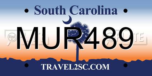 MUR489 South Carolina License Plate
