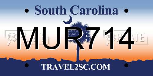 MUR714 South Carolina License Plate