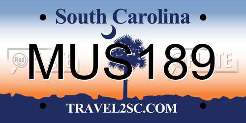 MUS189 South Carolina License Plate