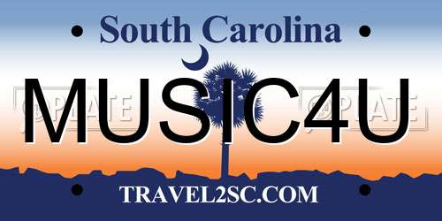 MUSIC4U South Carolina License Plate