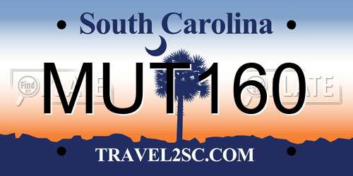 MUT160 South Carolina License Plate