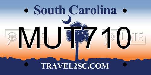 MUT710 South Carolina License Plate