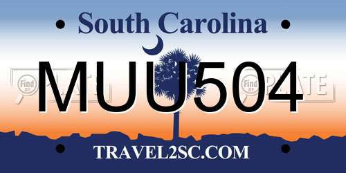 MUU504 South Carolina License Plate