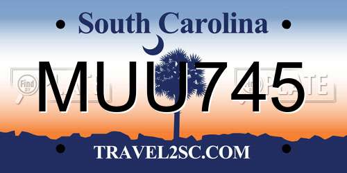 MUU745 South Carolina License Plate