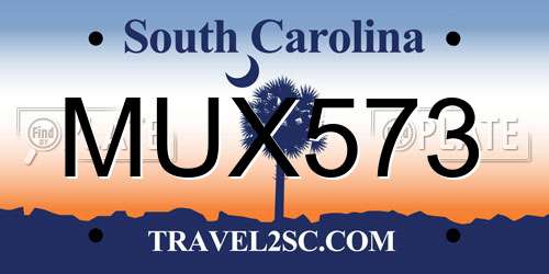 MUX573 South Carolina License Plate