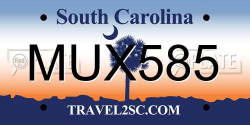 MUX585 South Carolina License Plate