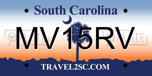 MV15RV South Carolina License Plate