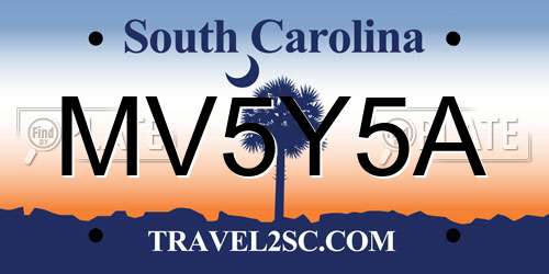MV5Y5A South Carolina License Plate