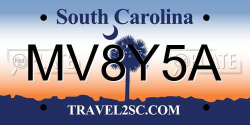 MV8Y5A South Carolina License Plate