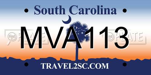 MVA113 South Carolina License Plate