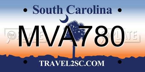 MVA780 South Carolina License Plate