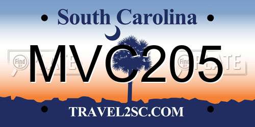 MVC205 South Carolina License Plate