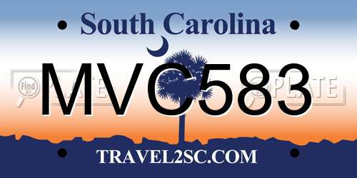 MVC583 South Carolina License Plate