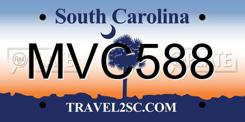 MVC588 South Carolina License Plate