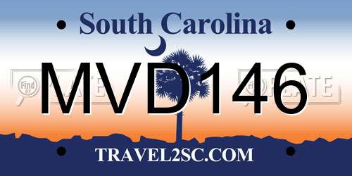 MVD146 South Carolina License Plate