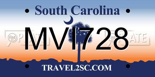 MVI728 South Carolina License Plate