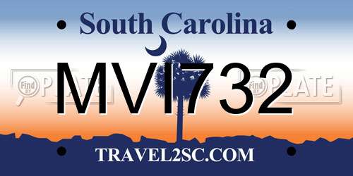 MVI732 South Carolina License Plate