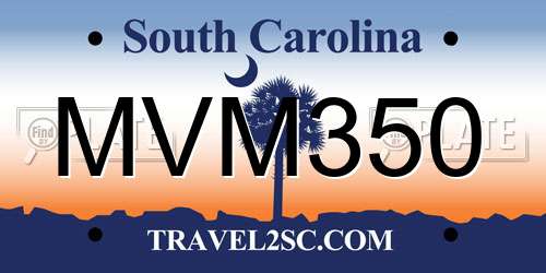 MVM350 South Carolina License Plate