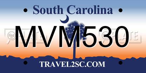 MVM530 South Carolina License Plate