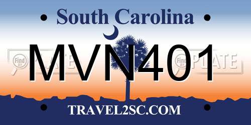 MVN401 South Carolina License Plate
