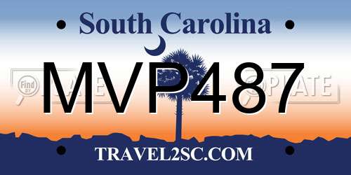 MVP487 South Carolina License Plate
