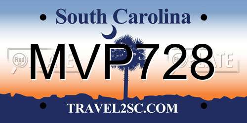 MVP728 South Carolina License Plate