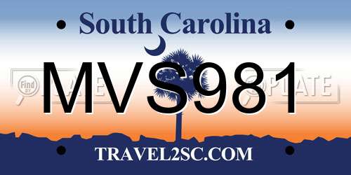 MVS981 South Carolina License Plate