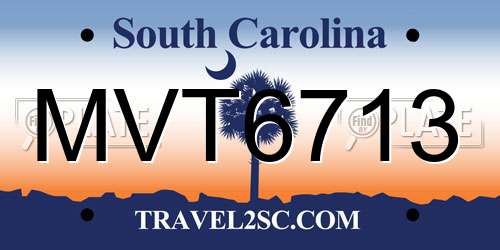 MVT6713 South Carolina License Plate