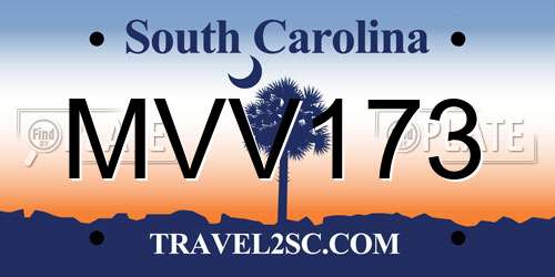 MVV173 South Carolina License Plate