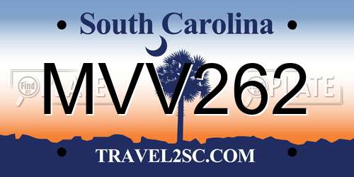 MVV262 South Carolina License Plate