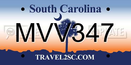 MVV347 South Carolina License Plate