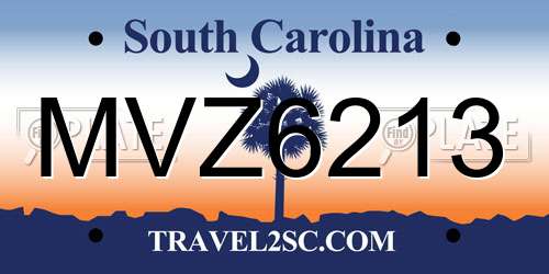 MVZ6213 South Carolina License Plate